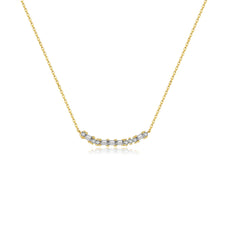 925 Sterling Silver Zircon Horizontal Pendant Necklace (color options)