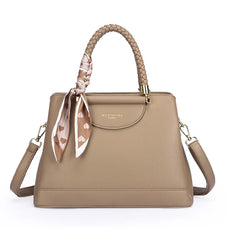 Luxury Style PU Leather Shoulder Handbag with Scarf (color options)