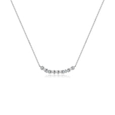 925 Sterling Silver Zircon Horizontal Pendant Necklace (color options)